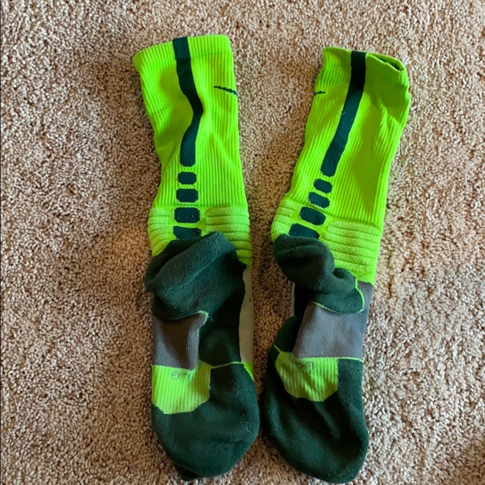 Neon green Nike elite socks